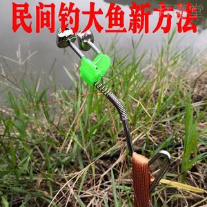 带弹簧不锈钢地插钓鱼地插手线自动钓鱼神器铃铛钓鱼线组针爆炸钩