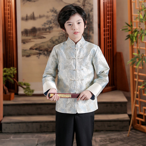 男童唐装演出服春秋款小男孩中国风外套上衣中式礼服儿童古装汉服