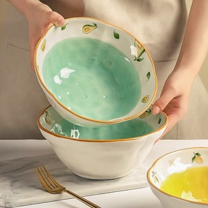 墨色高颜值汤碗少女心面碗陶瓷拉面碗家用单个吃面大碗斗笠面条碗
