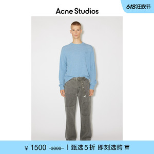 【季末5折】Acne Studios男女同款 Face表情笑脸饰片针织衫毛衣