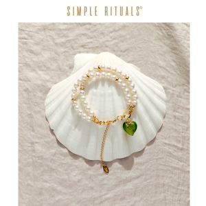 Simple Rituals古法手工琉璃浪漫双层天然珍珠手链