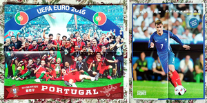 足球周刊2016欧洲杯冠军葡萄牙颁奖仪式全家福/球星格列兹曼海报