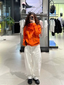 卡盛美式复古橙色软壳连帽防雨外套女夏季高街潮牌设计感小众夹克