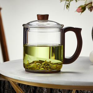 茶杯高档个人专用玻璃杯办公室喝茶杯子耐高温泡茶杯带盖茶道杯