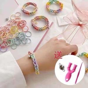 儿童彩虹编织机皮筋玩具女孩手工制作手链手环材料彩色橡皮筋好看