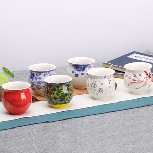 双层加厚小茶杯功夫防烫陶瓷家用单个功夫主人杯茶碗大容量品茗杯