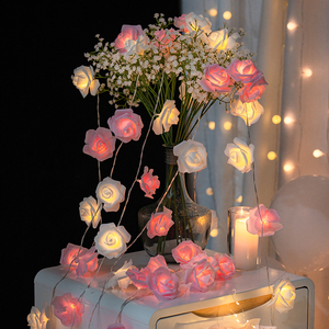 玫瑰花彩灯串灯led室内求婚氛围生日情人节布置少女房间卧室装饰