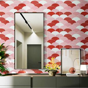 粉色网红砖面包砖亮光六角扇形磨具砖 绿色厨房卫生间墙砖300x600
