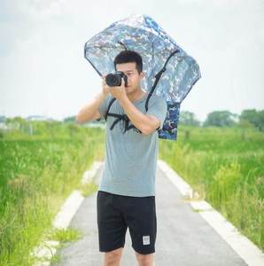 背包伞免手持双肩带折叠不用手撑的遮阳户外登山雨伞包可背式伞。