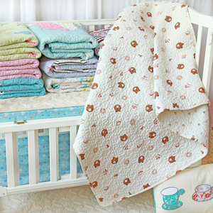 儿童斜纹纯棉绗缝床盖单件宝宝夹棉床垫卡通褥毯衍缝幼儿园午睡被