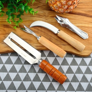 菠萝刀削皮器削菠萝神器专用刀挖眼夹削水果刀弯刀工具开刃家用