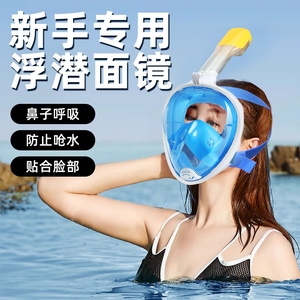 潜水面罩呼吸器浮潜三宝全干式水下成人儿童游泳全脸面镜眼镜装备
