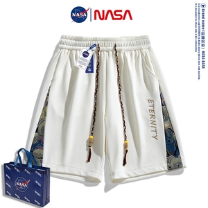 NASA国潮刺绣短裤男士夏季潮牌宽松薄款速干篮球运动休闲五分裤子