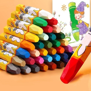 儿童油画棒24色36色蜡笔幼儿园宝宝涂鸦彩笔套装安全无毒不脏手可水洗丝滑炫彩棒小学生画画笔美术专用