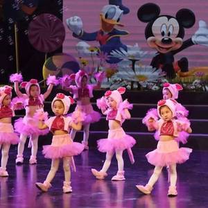 幼儿园表演服集体舞舞蹈小猪啊小猪演出服舞蹈裙造型粉色裙子可爱
