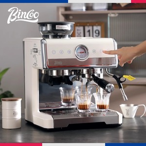 Bincoo意式咖啡机半自动萃取浓缩小型双锅炉家用磨豆机带研磨一体