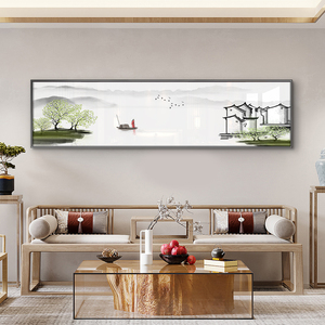 新中式山水画客厅沙发背景墙挂画装饰画禅意水墨国画卧室床头画