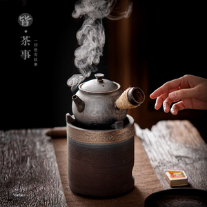 家用碳炉煮茶壶套装中式功夫茶具整套户外野外酒精烧炭烧水小套组