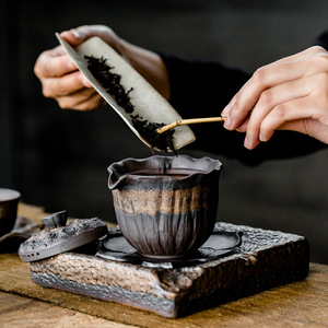 日式陶瓷茶壶鎏金手抓壶泡茶杯复古快客杯三才盖碗手工功夫茶具
