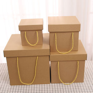 牛皮纸正方形大号包装盒圣诞零食篮球礼品盒子纸箱生日DIY礼物盒