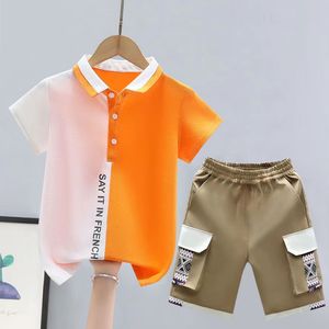 套装男童装韩版6到8岁中大童帅气短袖新款拼色polo衫套装儿童夏季