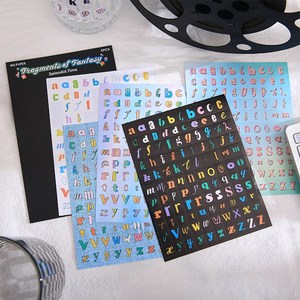 幻想碎片字母贴纸简约数字26个英文字母贴画手帐咕卡拼贴装饰素材