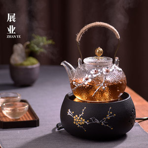 陶瓷电陶炉煮茶器茶炉家用耐热茶具套装复古创意玻璃煮茶壶可烧水