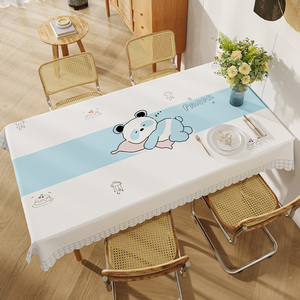 桌布免洗防油防水防烫PVC台布长方形餐桌布ins风茶几桌子遮盖布