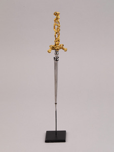 独角鹿西洋古董英国stiletto款式驯兽勇士铜鎏金未开刃装饰剑