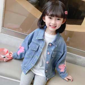 女童牛仔外套春装韩版新款2幼儿休闲上衣3岁小女孩夹克春秋季开衫