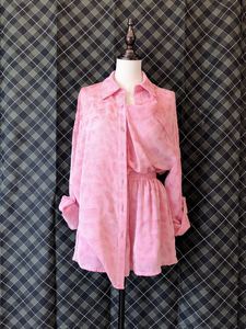 套装女夏装2021年新款名媛粉色豹纹套装洋气质减龄两件套女夏裤装