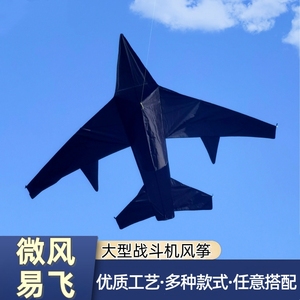 潍坊2024新款战斗机飞机风筝大人专用高档大型微风易飞带线轮手持