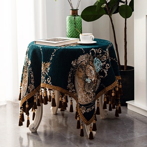 方桌布欧式方形台布餐桌布艺正方形床头柜盖巾套罩定做麻将桌布