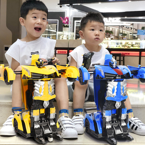 遥控车感应变形充电汽车玩具车大号机器人小朋友儿童玩具男孩赛车