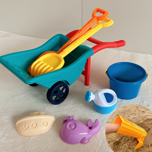 儿童沙滩玩具戏水玩挖沙大号铲子桶工具推车沙漏沙池决明子套装