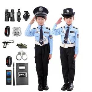 儿童警察服演出服警服幼儿交警警官服装短袖军装套装男童警装制服