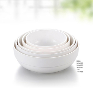 仿瓷白色小汤碗圆碗日式拉面碗商用早餐粥碗快餐店米饭碗密胺大碗