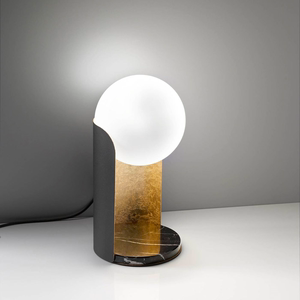 简约现代创意个性圆球台灯设计师卧室书房灯展厅大理石玻璃小台灯