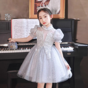 女童礼服公主蓬蓬连衣裙花童婚礼小女孩高端主持人儿童钢琴演出服
