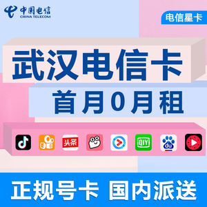 湖北武汉电信卡手机电话卡4G流量上网卡大王卡低月租号码国内通用