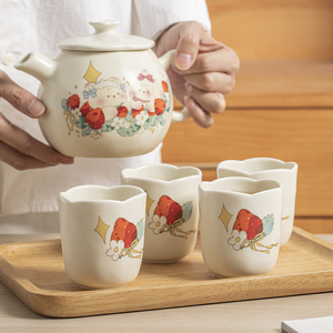 牧初陶瓷水具套装杯具杯子茶具茶壶家用日式ins高颜值可爱凉水壶