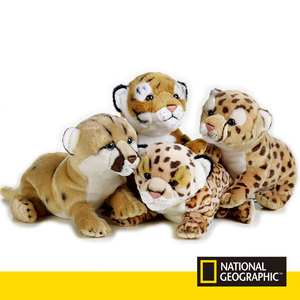 National Geographic 毛绒玩具美洲豹美洲狮猎豹老虎宝宝幼崽公仔