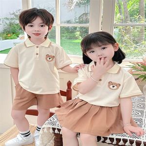韩国女童夏季学院风套装儿童夏季男童洋气时髦宝宝2024中小童校服