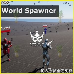 World Spawner 大世界NPC人工智能自动刷新移动插件虚幻UE5.0-5.2