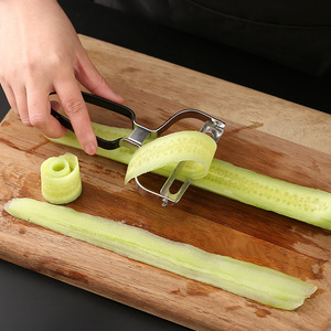 宽口刮皮刀不锈钢水果蔬菜削皮器不锈钢萝卜黄瓜切片造型锯齿刨子
