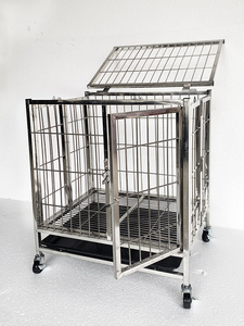 星斗不锈钢折叠免装狗笼子实心钢宠物笼中小型犬加密笼子