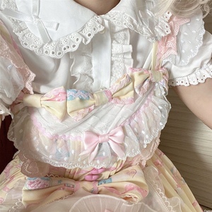 白色衬衣可爱复古娃娃领花边doll感短袖衬衫内搭lolita百搭打底衫