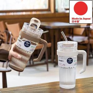 代购日本tritan双饮咖啡杯防烫耐高温水杯办公室带吸管食品级杯子