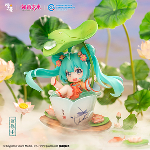 擎苍初音未来荷塘嬉戏Q版手办正版动漫周边模型摆件MIKU联名公仔