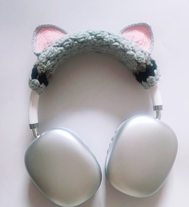 猫猫立体耳朵耳机保护套现货 适用于苹果MAX 索尼XM5 XM4蓝牙耳机手工钩织毛线保护套 可定制款式颜色